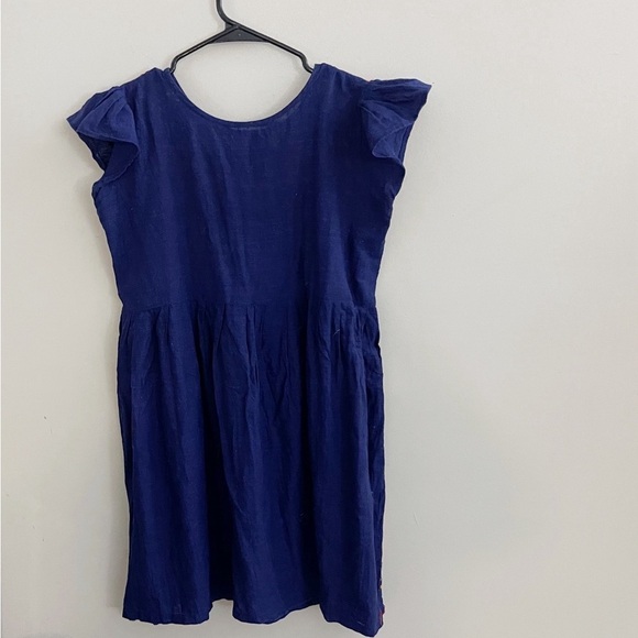 Bohemian embroidered ruffle shoulder cotton dress hippie festival - Picture 2 of 3